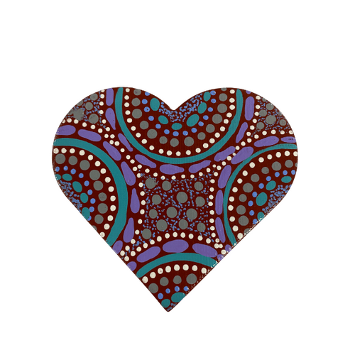 HAND PAINTED INDIGENOUS MAGNETIC HEART  47
