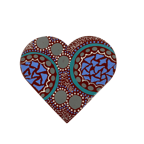 HAND PAINTED INDIGENOUS MAGNETIC HEART  48