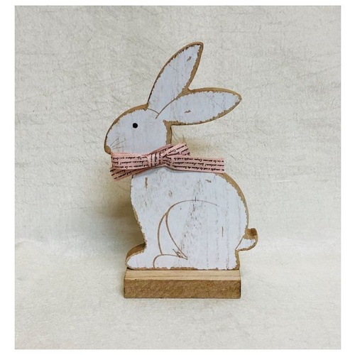 EASTER WOODEN RABBIT ON STAND