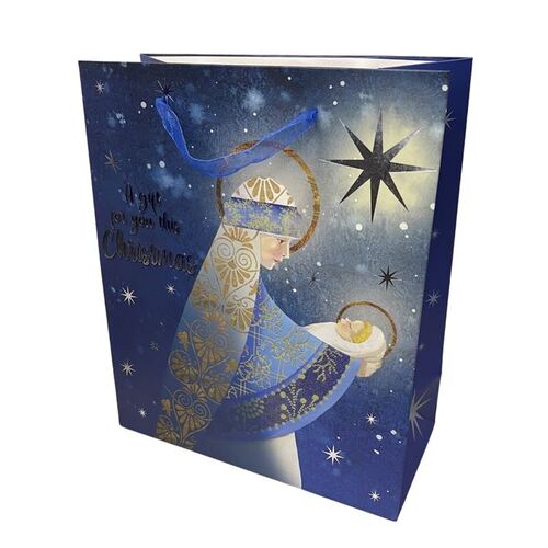 CHRISTMAS GIFT BAG BLUE 