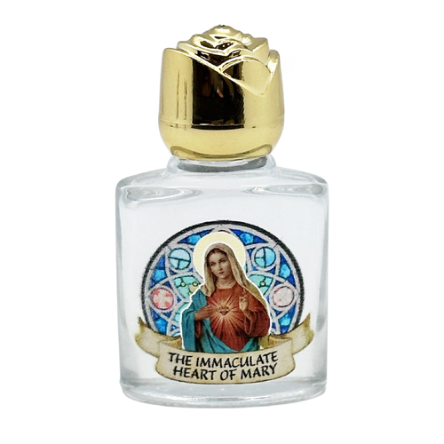 HOLY WATER BOTTLE GLASS IMMACULATE HEART OF MARY  **Limited Stock**