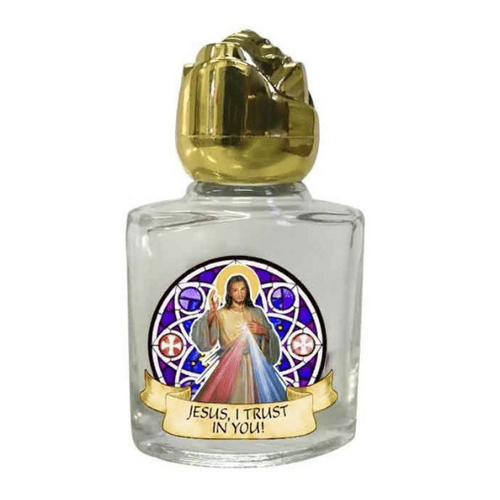 HOLY WATER BOTTLE GLASS DIVINE MERCY