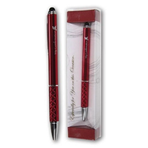 CONFIRMATION PEN RED WITH RUBBER STYLUS