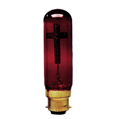 GLOBE NEON LIGHT RED WITH CROSS (10CM)