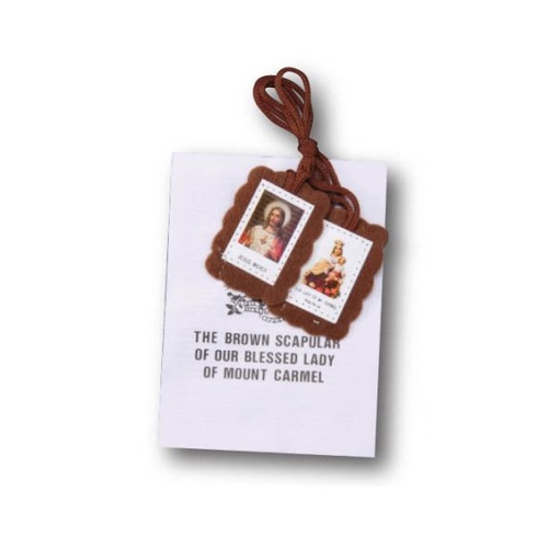 SCAPULAR BROWN WITH LEAFLET   