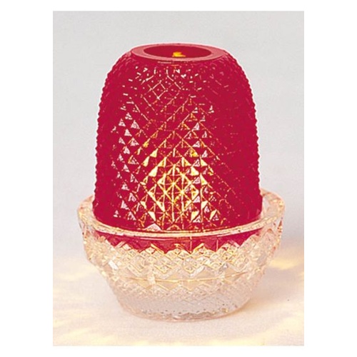 CANDLE HOLDER GLASS - RED 