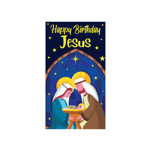HOLY CARD CHRISTMAS HAPPY BIRTHDAY JESUS -  PK 100 