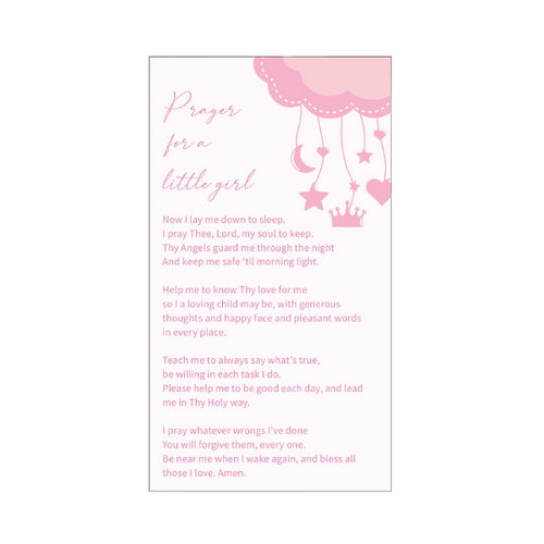 HOLY CARDS THEMED PKT 100 Prayer Baby Girl