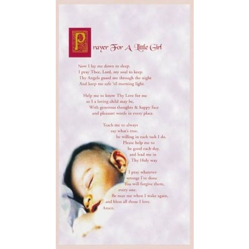 HOLY CARDS THEMED SINGLE CARD Prayer Baby Girl