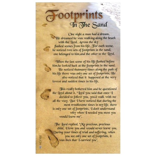 HOLY CARDS THEMED PKT 100 Footprints 