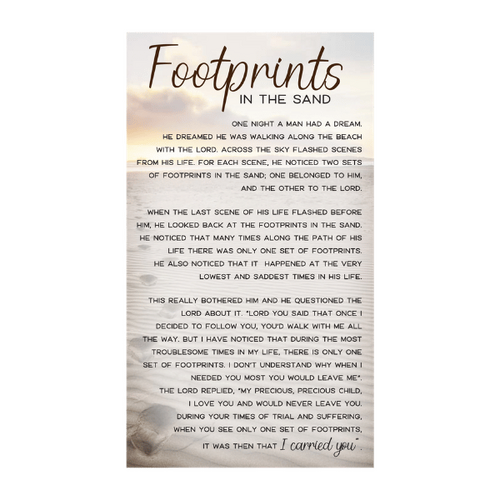 HOLY CARDS THEMED PKT 100 Footprints 