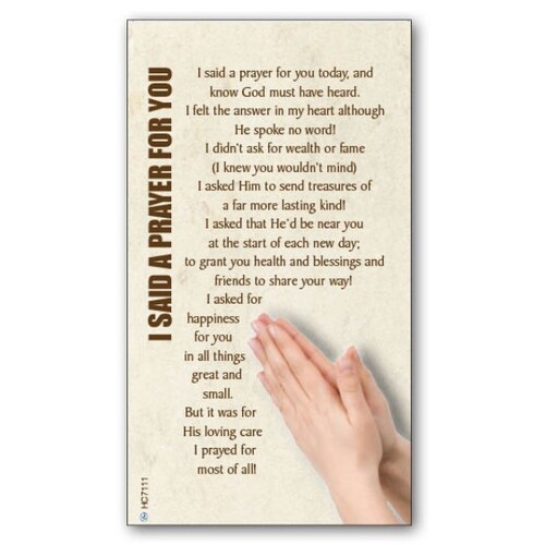 HOLY CARDS THEMED PKT 100 Said a Prayer