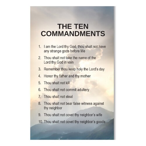 HOLY CARDS THEMED PKT 100 The Ten Commandments