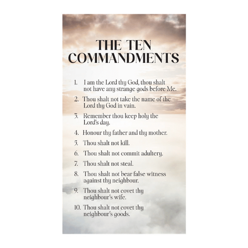 HOLY CARDS THEMED PKT 100 The Ten Commandments