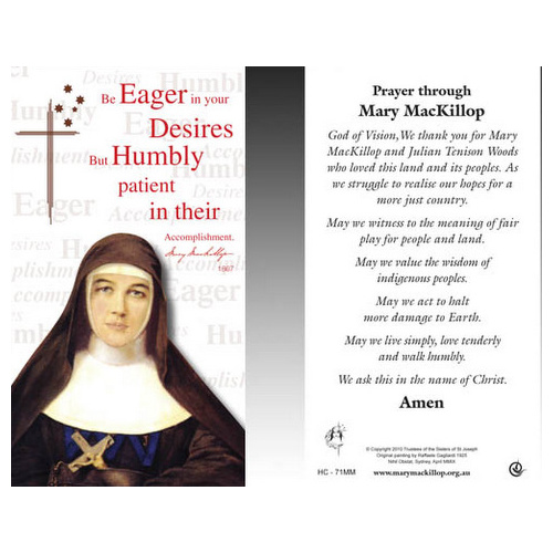 HOLY CARDS - MARY MACKILLOP BE EAGER PKT 100