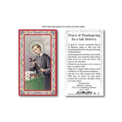 HOLY CARD SERIES 734 PRAYER OF THANKSGIVING ST GERARD PK100