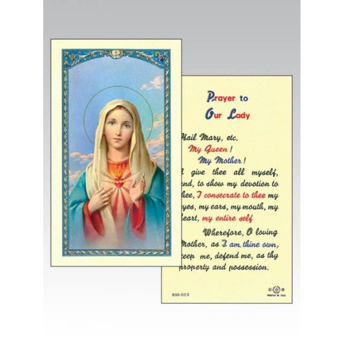 HOLY CARDS PACKET OF 100 SERIES 800 Sacred Heart of Mary 