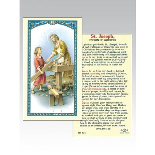 HOLY CARDS PACKET OF 100 SERIES 800 St Joseph Carpenter 
