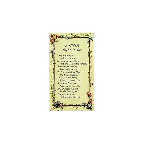 HOLY CARD VERSE SERIES PACKET OF 100 Childs Night Prayer 