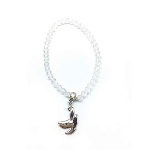 CONFIRMATION BRACELET - CRYSTAL WITH DOVE CHARM