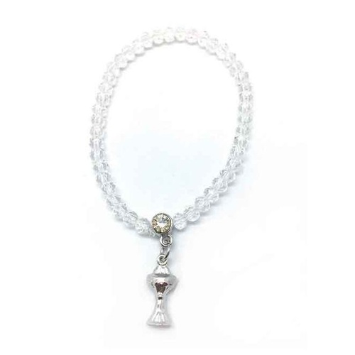 COMMUNION BRACELET WITH DIAMENTE & CHALICE CHARM