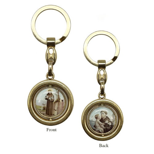 KEYRING METAL ST ANTHONY/ST FRANCIS        