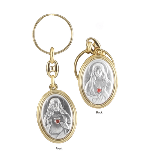 KEYRING IMMACULATE HEART OF MARY / SACRED HEART OF JESUS