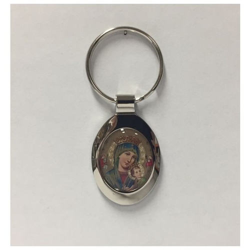 KEYRING OVAL OUR LADY OF PERPETUAL SUCCOUR 
