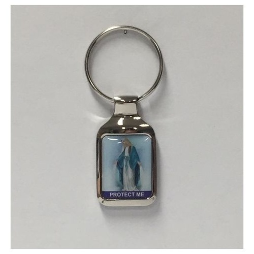 KEYRING MIRACULOUS SILVER SQUARE