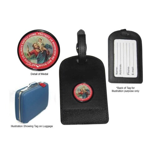 LUGGAGE TAG ST CHRISTOPHER BLACK