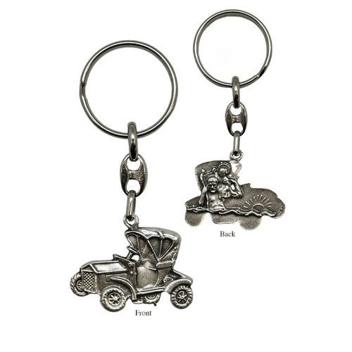KEYRING CAR SHAPE - ST CHRISTOPHER