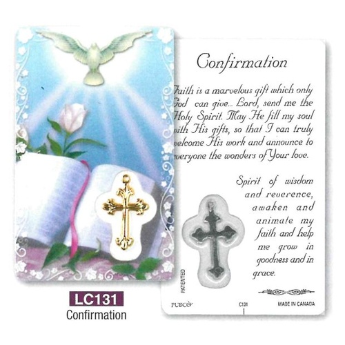 HOLY CARD LAMINATED WITH MEDAL Confirmation