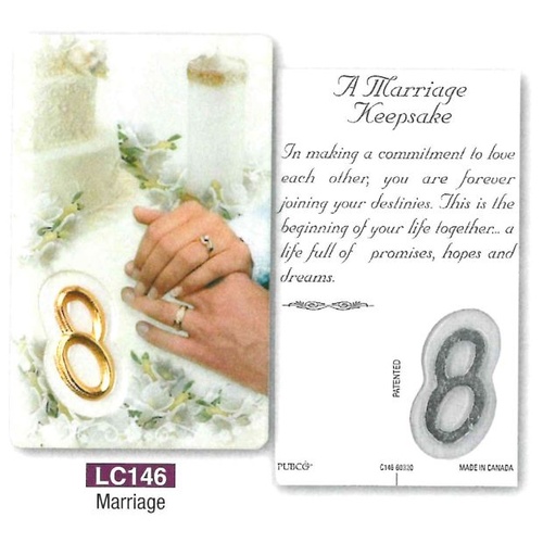 HOLY CARD LAMINATED WITH MEDAL Marriage 