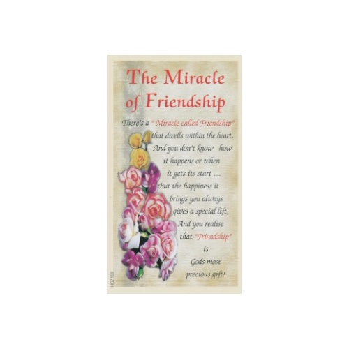 HOLY CARDS THEMED LAMINATED CARD Miracle of Friendship