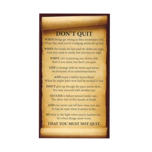 HOLY CARDS THEMED LAMINATED CARD Don't Quit