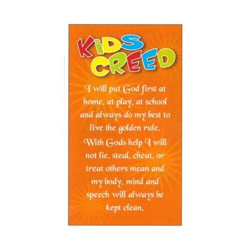 HOLY CARDS THEMED LAMINATED CARD Kids Creed