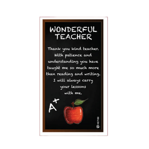 HOLY CARDS THEMED LAMINATED CARD Wonderful Teacher