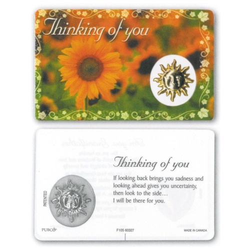 HOLY CARD LAMINATED WITH MEDAL Thinking of You 