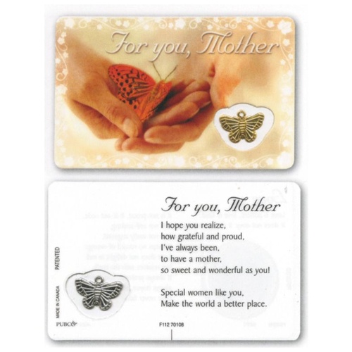HOLY CARD LAMINATED WITH MEDAL For You Mother 