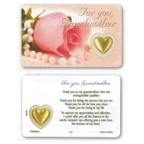 HOLY CARD LAMINATED WITH MEDAL For You Grandmother 