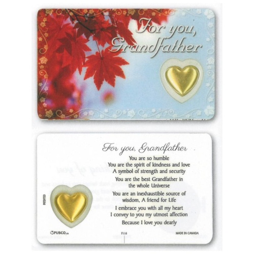 HOLY CARD LAMINATED WITH MEDAL For You Grandfather 