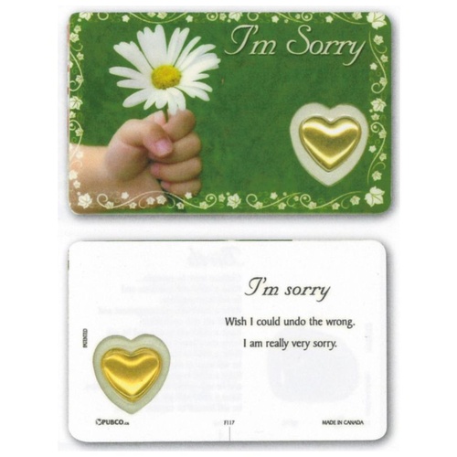 HOLY CARD LAMINATED WITH MEDAL I'm Sorry