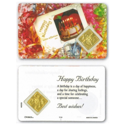 HOLY CARD LAMINATED WITH MEDAL Happy Birthday 