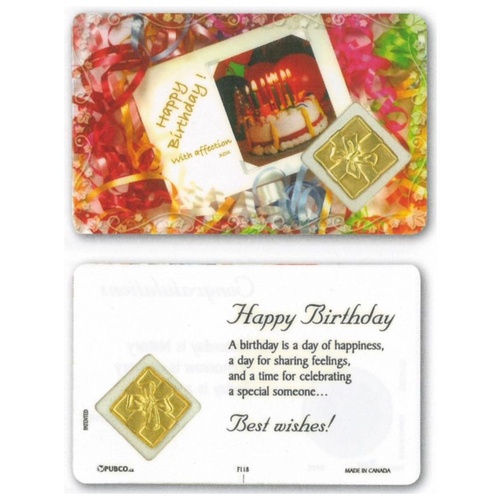 HOLY CARD LAMINATED WITH MEDAL Happy Birthday