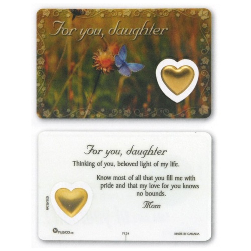 HOLY CARD LAMINATED WITH MEDAL For You Daughter