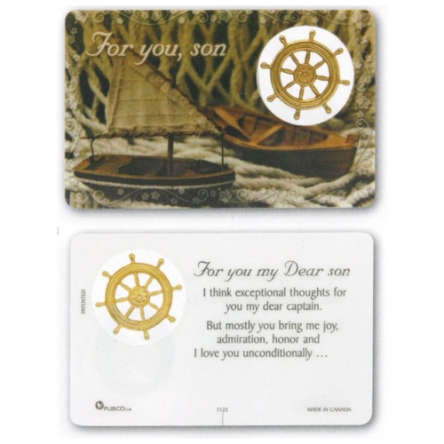 HOLY CARD LAMINATED WITH MEDAL For You Son