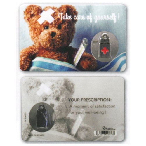 HOLY CARD LAMINATED WITH MEDAL Take Care of Yourself