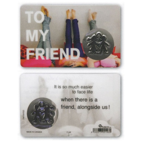 HOLY CARD LAMINATED WITH MEDAL To My Friend!