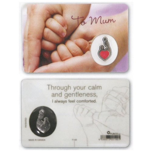 HOLY CARD LAMINATED WITH MEDAL To Mum  **Limited Stock**