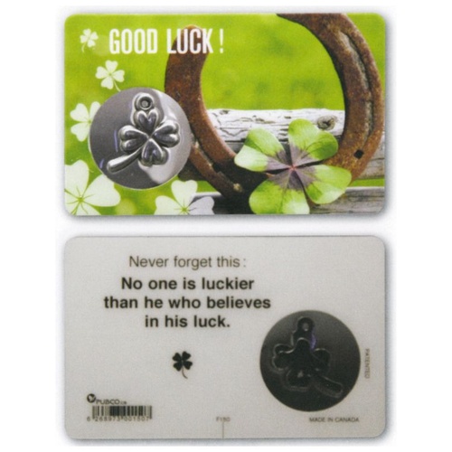 HOLY CARD LAMINATED WITH MEDAL Good Luck